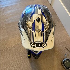 GMAX DOT 46x1 Vented Helmet YF Design blue black white Large